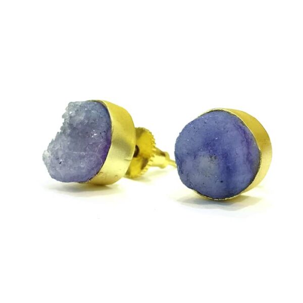 Violet Gold Rimmed Studs