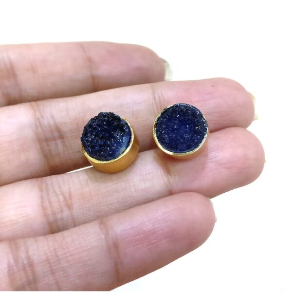 Charcoal Gold Rimmed Studs