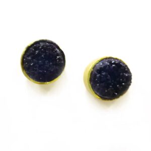Charcoal Gold Rimmed Studs