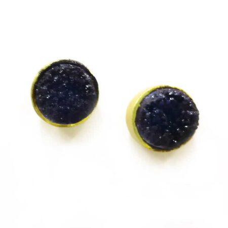 Charcoal Gold Rimmed Studs