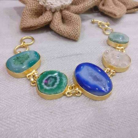 Five Stone Agate Bracelet