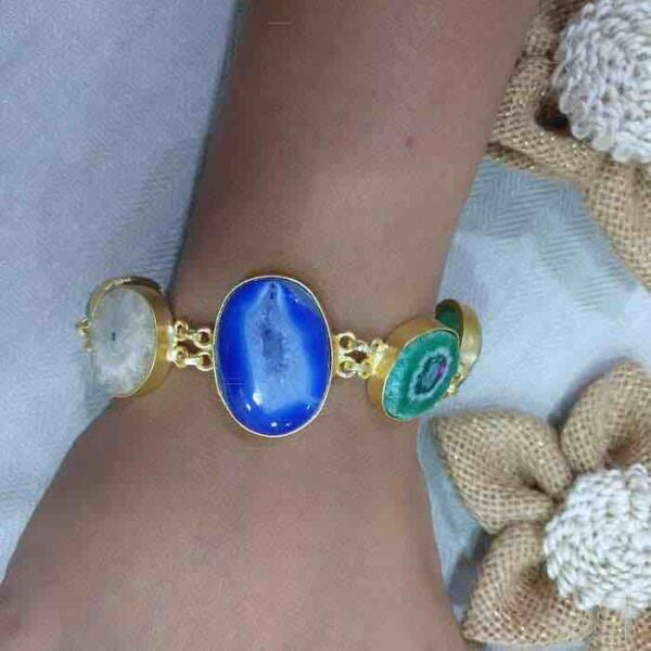 Five Stone Agate Bracelet