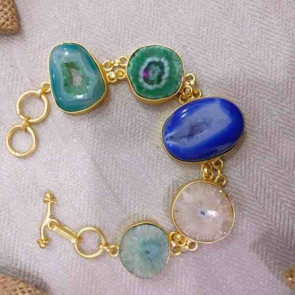 Five Stone Agate Bracelet