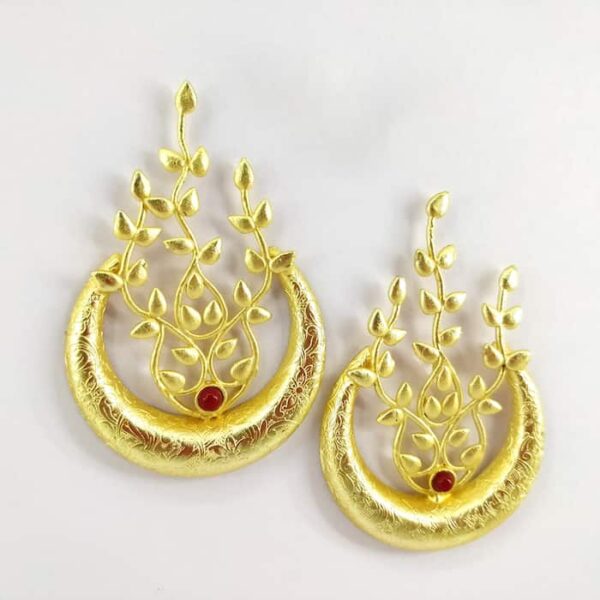 Golden Leaf Veil Earrings