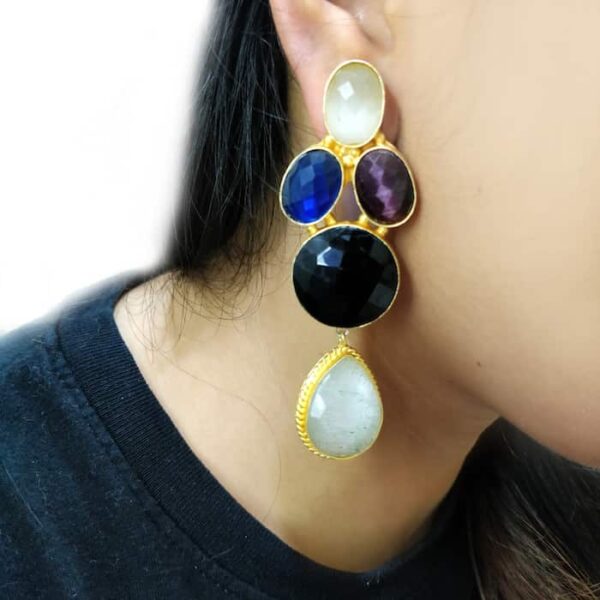 Multicolor Long Chandelier Earrings