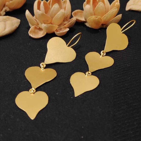 Peppy Heart Past Present Future Chandelier Earrings