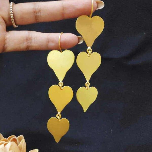 Peppy Heart Past Present Future Chandelier Earrings