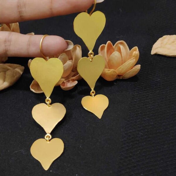 Peppy Heart Past Present Future Chandelier Earrings