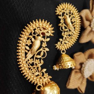 Delicate Ornamental Filigree Floral Jhumki Earrings