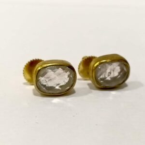 Classic Studs set in Goldplated Bezel with Quartz
