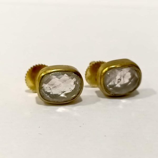 Classic Studs set in Goldplated Bezel with Quartz