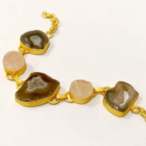 Flexible Pastel Stones Bracelet with Adjustable Chain Side 1