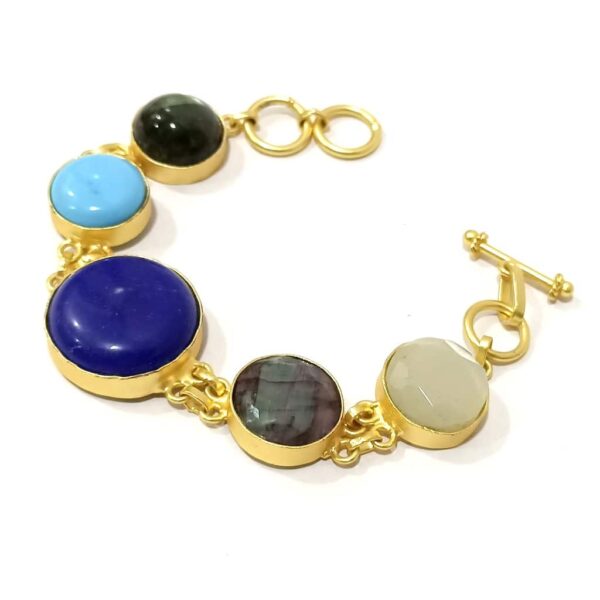 Flexible Multicolor Bracelet with Semiprecious Stones