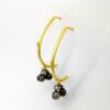 Curved J Hoop Earrings with Ghungroo Drop Side 1
