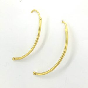 Gold Plated Curved Bar Hook Earrings Side 1
