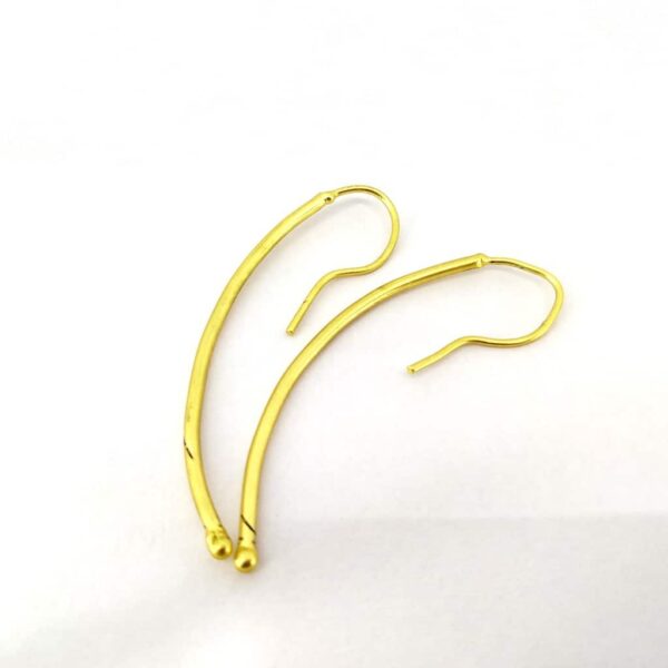Gold Plated Curved Bar Hook Earrings Side 2