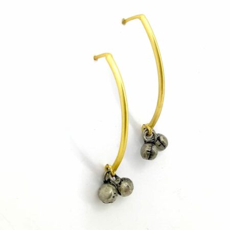 Ghungroo Drop Earrings with Goldplated Curved Shaft