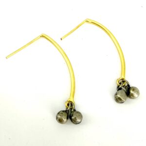 Ghungroo Drop Earrings with Goldplated Curved Shaft Side