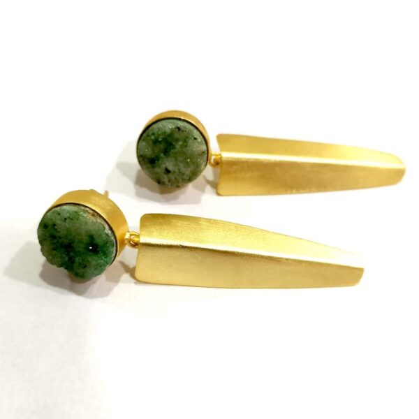Green Druzy Aero-fold Earrings Main