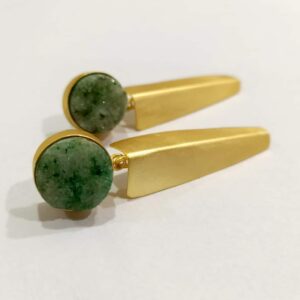 Green Druzy Aero-fold Earrings
