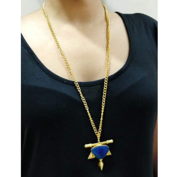 Warrier Spirit Necklace in Blue Agate Body 1