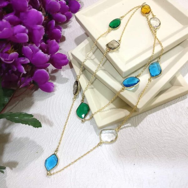 Multi-Color Candy Long Chain Necklace Lifestyle