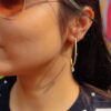 Curved J Hoop Earrings with Ghungroo Drop - Image 3