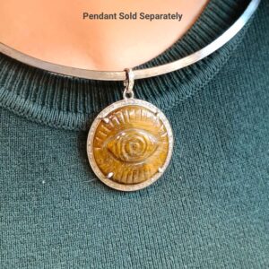 Statement Choker Necklace in Black Rhodium styled with Pendant