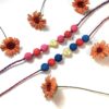 Natural Multicolor Lava and Gold Plated Hearts Kids Rakhi Combo set of 2