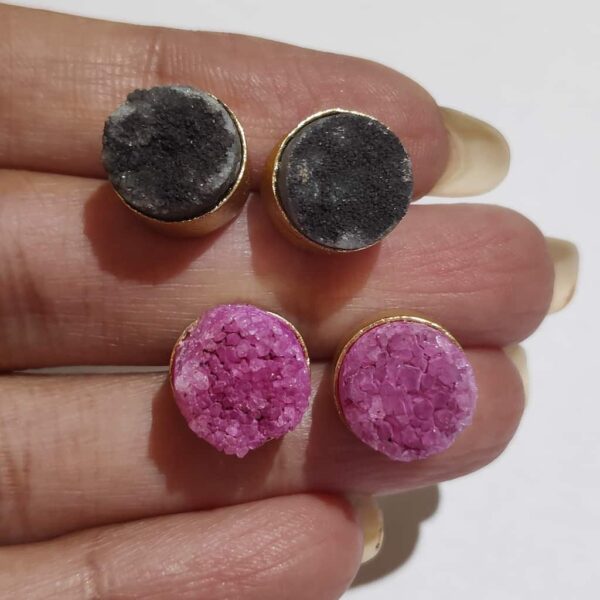 Sugar Crush Daily Fashion Stud Earrings (Set of 2) Black Pink
