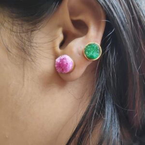 Sugar Crush Daily Fashion Stud Earrings (Set of 4) on Ear