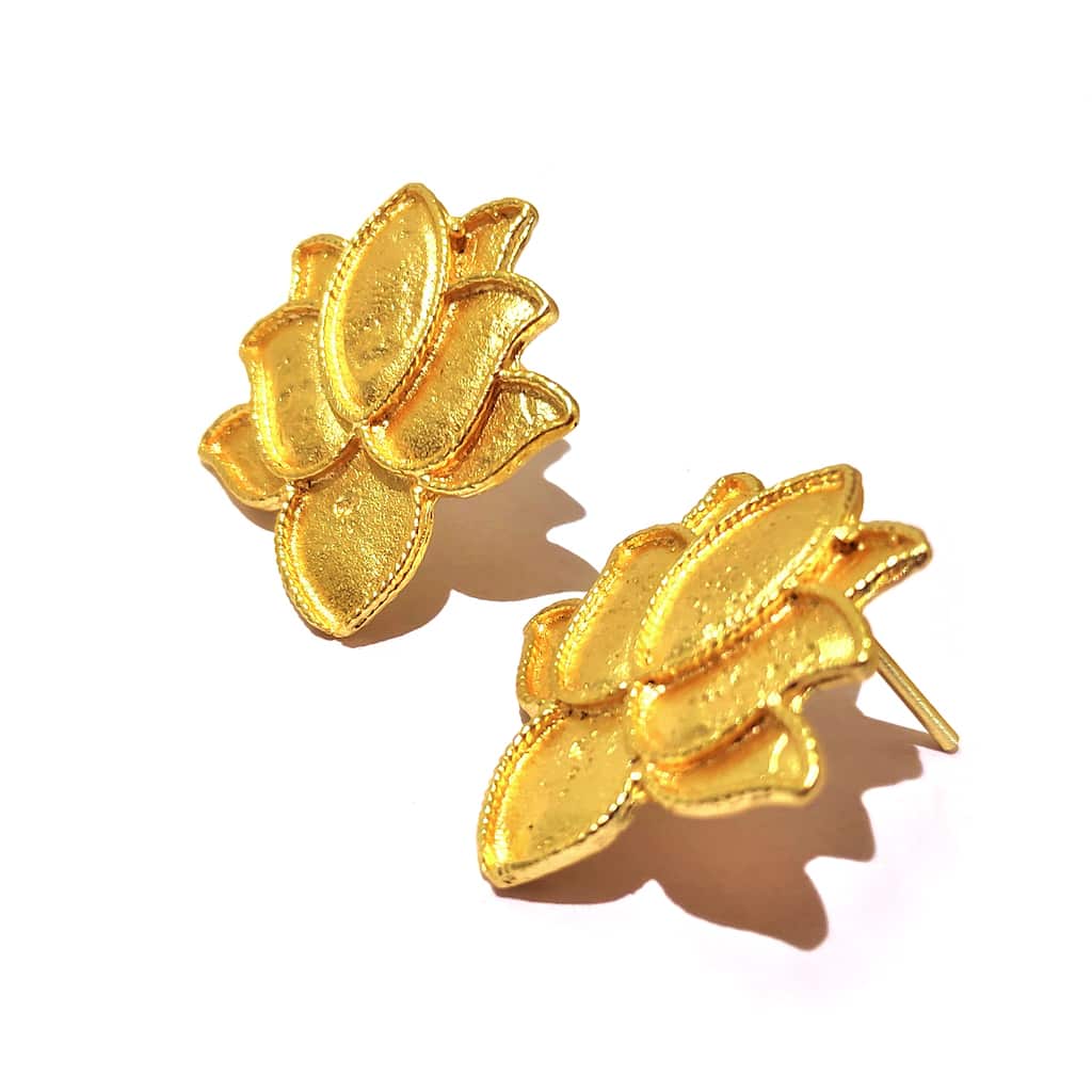 DREAMJWELL - Beautiful Cz Gold Color Flower Designer Earrings DJ18861 –  dreamjwell