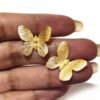 Gold plated Butterfly Stud earrings - Image 3