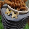 Gold plated Butterfly Stud earrings - Image 2
