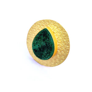 green druzy ring
