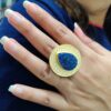Pear Drop Ring Textured Gold plated Fashion Ring - Image 2
