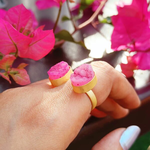 Bougainvillea Pink Casual Open Ring - Image 2