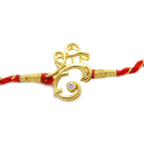 Shree Ganesh Rakhi cum Pendant in 925 Silver with Gold Plating Additional Image