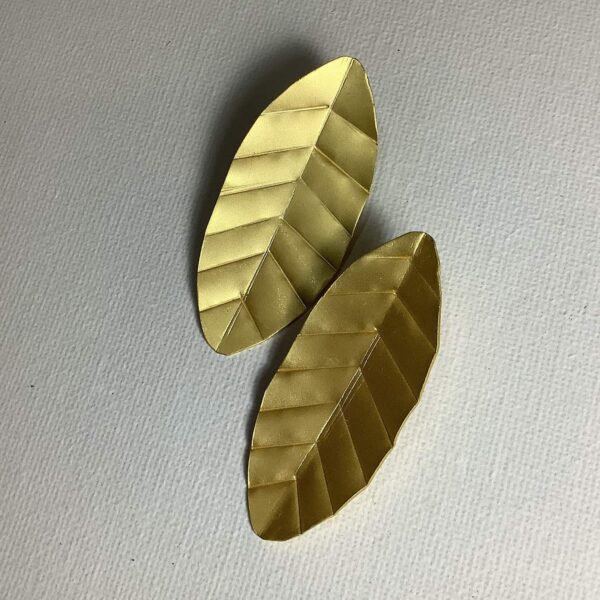 The Big Golden Leaf Stud Earring Image 2
