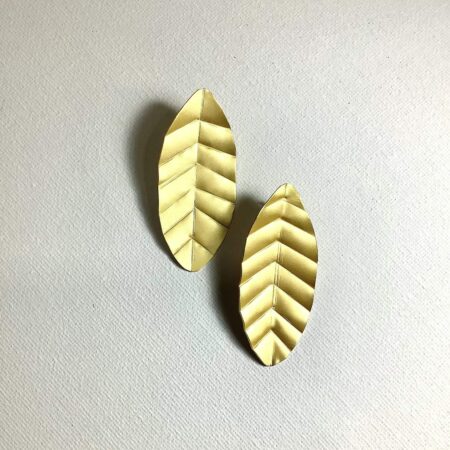 The Big Golden Leaf Stud Earrings