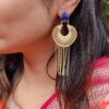 Sugar Kissed Druzy Gold Chandbali Tassel Earrings for women - Image 5