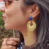 Sugar Kissed Druzy Gold Chandbali Tassel Earrings for women - Image 4