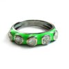 LUX ENAMEL FIVE POLKI DIAMOND BAND SILVER RING - Image 5