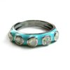 LUX ENAMEL FIVE POLKI DIAMOND BAND SILVER RING - Image 2