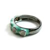 LUX ENAMEL FIVE POLKI DIAMOND BAND SILVER RING - Image 7